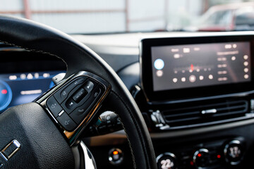 car steering wheel close up