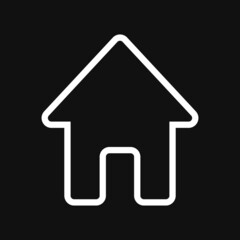 House line icon on grey background. Home icon