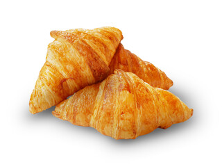 Some yummy croissants for breakfast on the white background