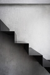 Stairway with black metal structure banister building architecture loft-style railings interior...