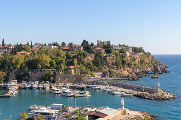 Antalya Kaleici. View of ancient city and marina