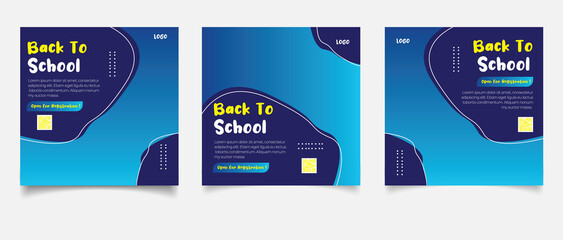 School education admission social media post and web banner template - obrazy, fototapety, plakaty