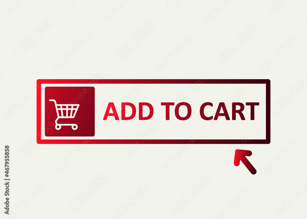 Poster add to cart button. shopping cart icon. isolated on white background. editable vector.