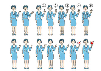 成人女性のバストアップスーツ姿