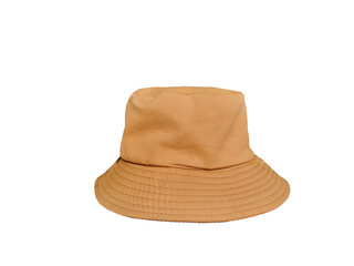 brown bucket hat isolated on white