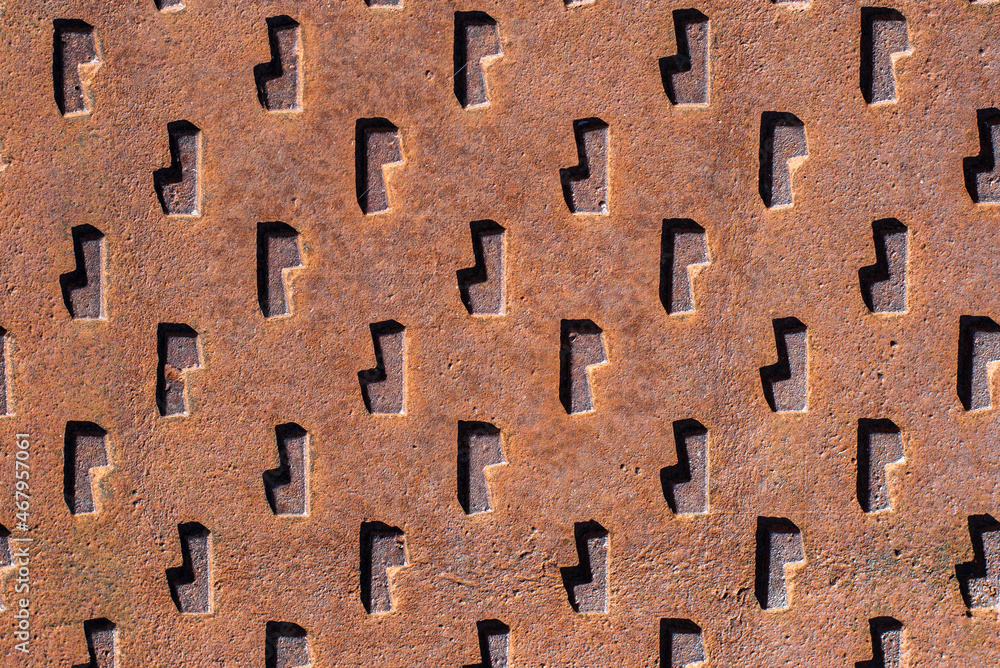 Poster rusty wall with an l shaped pattern for background