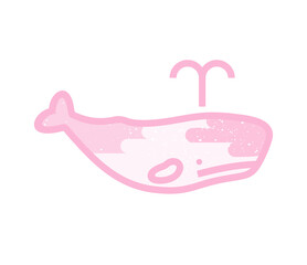 Illustration of sperm whale isolated on white