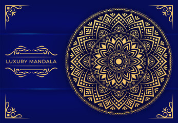 Luxury mandala background with golden arabesque pattern, ornamental mandala design arabic islamic east style, mandala for banner, cover, poster, brochure, flyer, card, yoga decoration