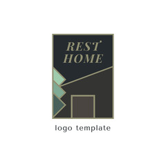 Vector geometric logo template for good restaurant in the forest. Eco-friendly rest