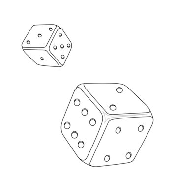 Vector image of dice in dynamics. Concept. EPS 10