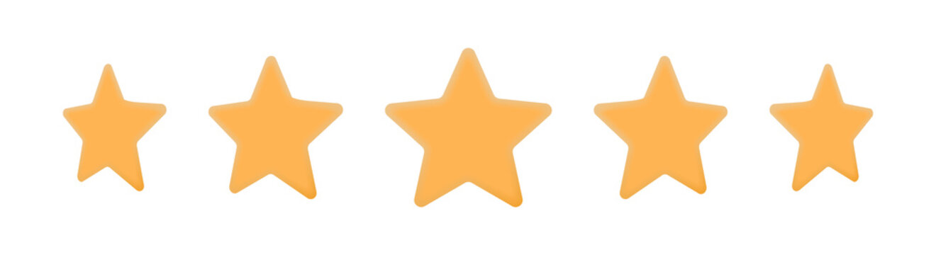 Purple star icon on yellow background. 3d star shape icons.