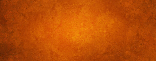 Empty orange concrete interior background banner