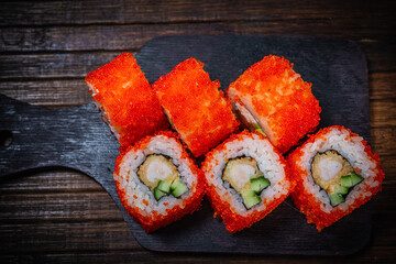 Sushi- delicious menu Fastfood- restaurant concept