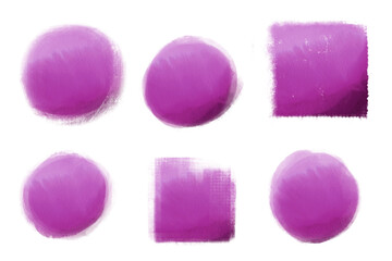 Drawn bright watercolor brush shapes. Universal elements set on white background