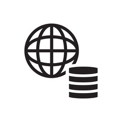 Global Data Center Icon - World Date Server Icon