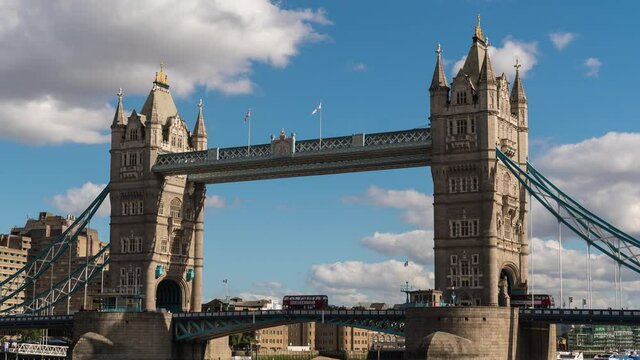 London, England, City Area Tower bridge Central Time Lapse
