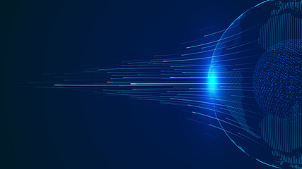 3D particle Earth and high speed Ray network technology big data background