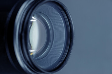 Camera lens with lense reflections.