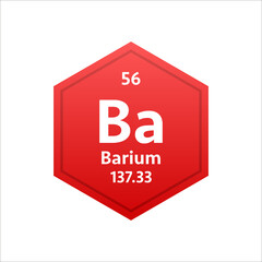 Barium symbol. Chemical element of the periodic table. Vector stock illustration.