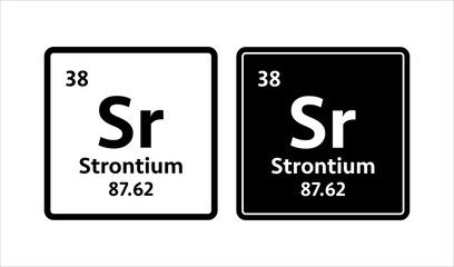 Strontium symbol. Chemical element of the periodic table. Vector stock illustration.