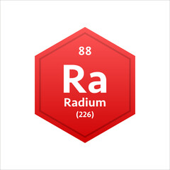 Radium symbol. Chemical element of the periodic table. Vector stock illustration.