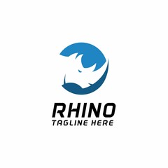 Animal Rhino Head Symbol Logo Design