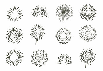 Party icon collection with firework.Vector illustration for icon,sticker,web design