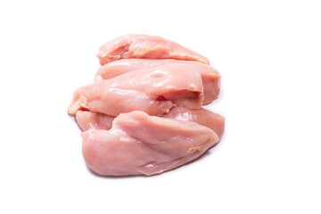 Raw chicken fillet isolated on white background.