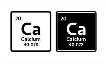 Calcium symbol. Chemical element of the periodic table. Vector stock illustration