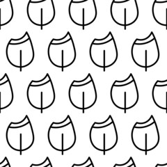 Black and white seamless pattern with tree icon. Vector trees symbol sign. Plants, landscape design for print, card, postcard, fabric, textile. Business idea concept