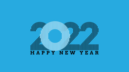 Happy New Year 2022 poster concept logo design. 2022 typography logo template for season celebration and decoration	