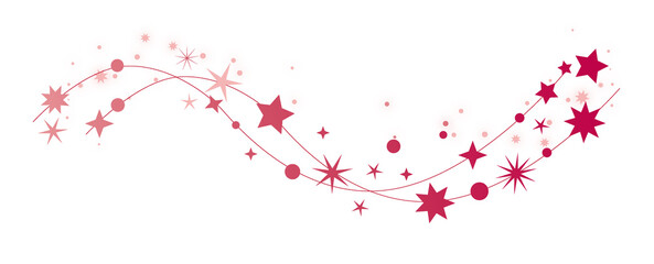 Sterne - dekorativer weihnachtlicher roter Sternenschweif auf weißem Hintergrund