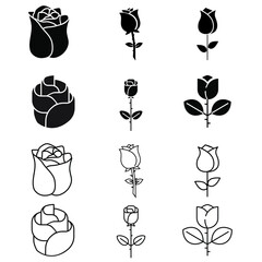 Rose icon vector. flower illustration sign. floret symbol. blossom logo.
