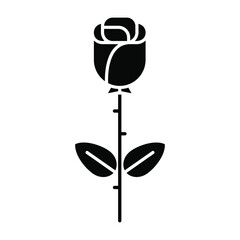 Rose icon vector. flower illustration sign. floret symbol. blossom logo.