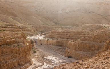 Canyon in the Judean Desert in Israel