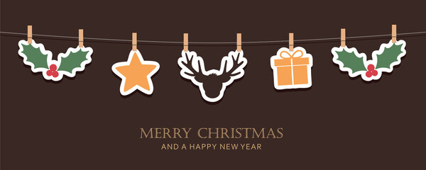 hanging christmas decoration sleight star deer gift berry