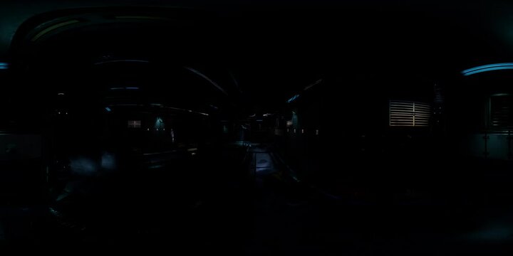 vr360 view of futuristic base interior