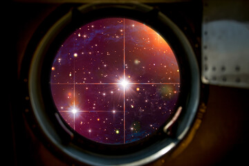 Galaxy, nebula and gas. View from spacecraft. Elements of this image furnished by NASA.