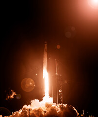 Fototapeta premium Spaceship launch. The elements of this image furnished by NASA.