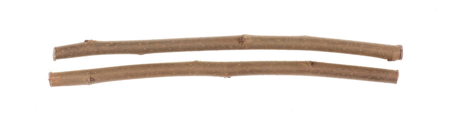 wooden drum sticks isolated on white background