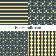 Collection of different seamless patterns.
