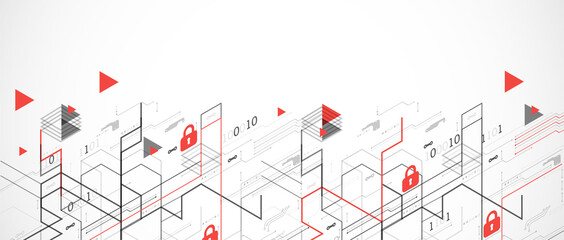 Protection mechanism, system privacy. Vector illustration