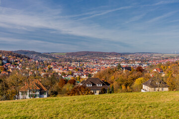 Obraz premium Herbstspaziergang rund um die Wartburgstadt Eisenach am Rande des Thüringer Waldes - Thüringen