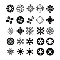 the various styles of star collection set. various shapes of star illustrations that are suitable for snowflakes, sparkling items, decorations, etc.