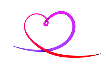 Heart icon. Abstract colored heart. Church symbols. Linear heart shape. Vector illustration.