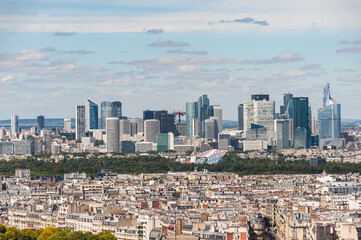 Fototapeta na wymiar Aerial view over Paris from Eiffel Tower