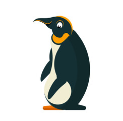 Cartoon penguin in flat style illustration
