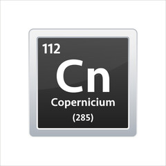 Copernicium symbol. Chemical element of the periodic table. Vector stock illustration