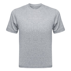 Gray T-shirt mockup front used as design template. Tee Shirt blank isolated on white - 467969809