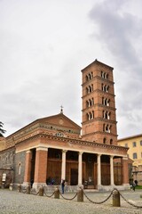 Grottaferrata,Roma,Italia-Abbazia Greca di San Nilo-Esterno. L'abbazia fu fondata nel 1004 da San Nilo e circondata da un imponente complesso di fortificazioni da papa Giulio II. 
